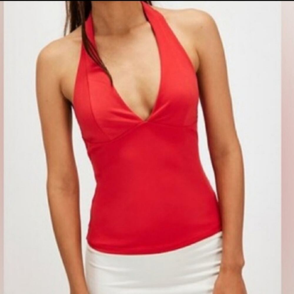 Free People Intimately FP NEW Have It Your Way Halter Cami Camisole Too RED XS